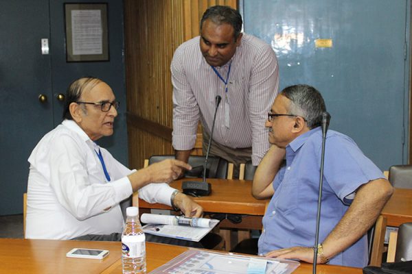 6. Dr. V K Singh, Dr. Denny john and Dr. Dinesh Balish exchanging some insights in healthcare