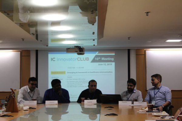Dr. Vidur Mahajan, Dr. Oommen John, Mr. Sachin Gaur, Mr. Manan Suri and First panel discussion